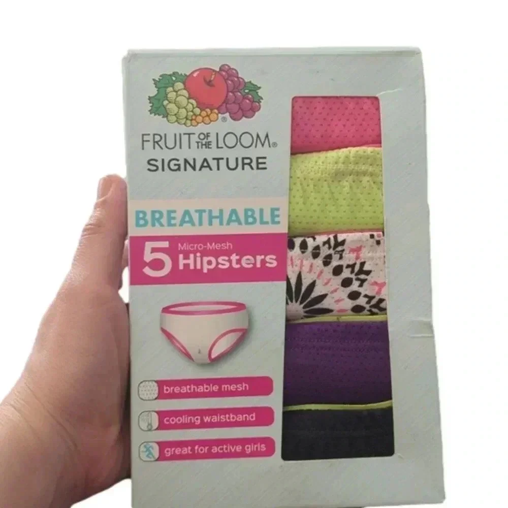 Fruit of the loom signature 5 micro mesh girls hipsters